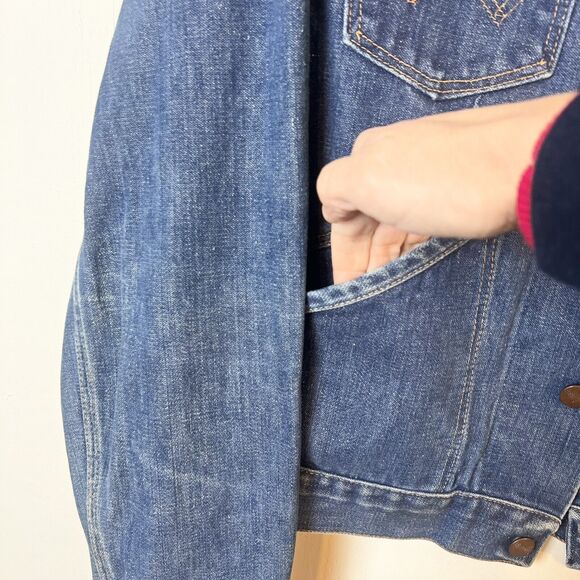 Vintage Wrangler No-Fault Denim Jacket 70s 80s Sanfor-Set USA Men’s L - Picture 3 of 15